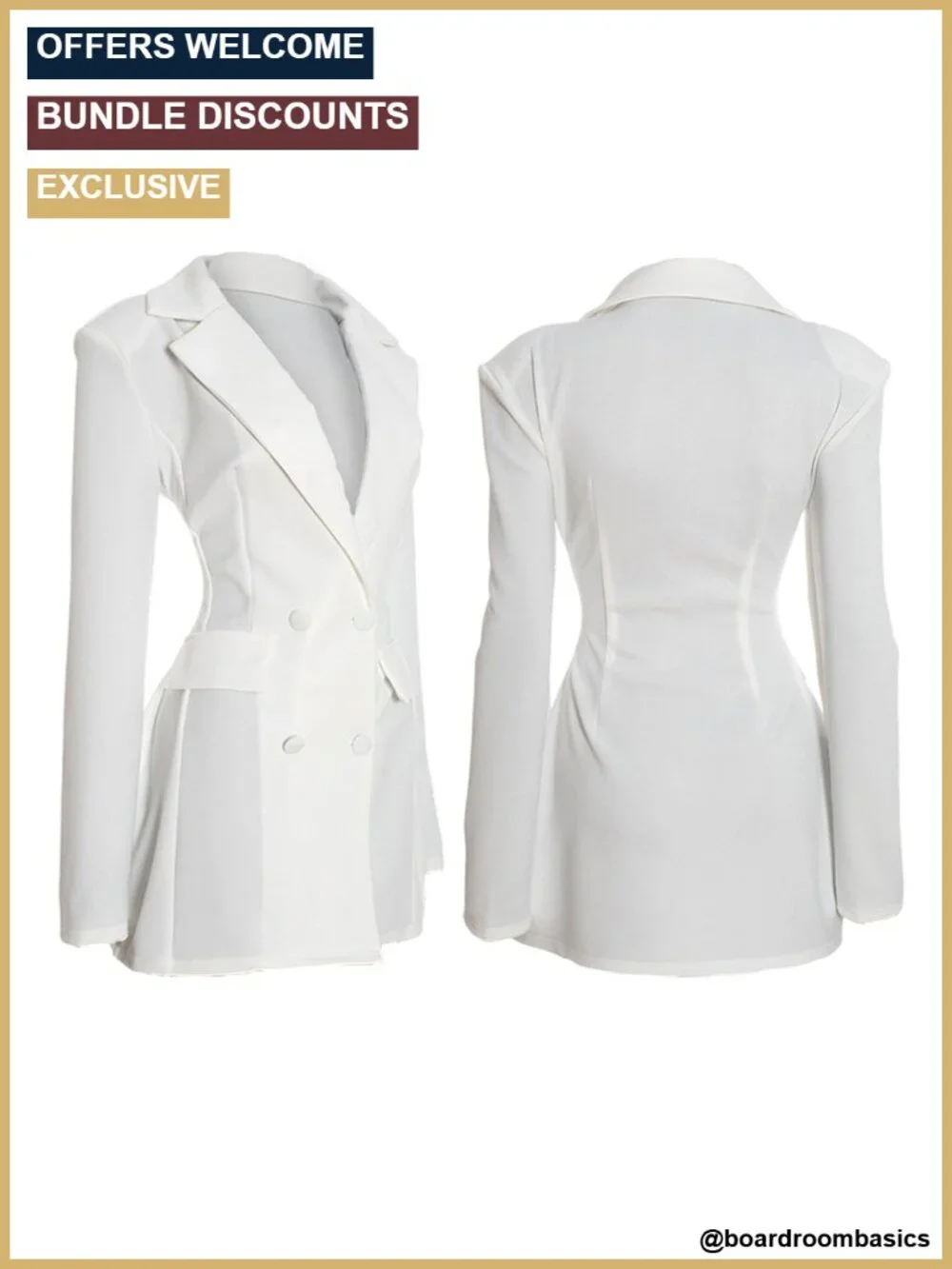 Elegant V Neck Long Sleeve Cocktail Mini Blazer Dress Pleated Hem A-Line